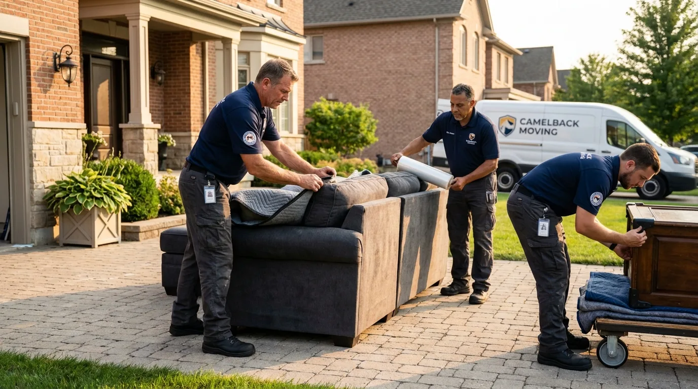 Large estate moving crew wrapping furniture in Maysville, GA